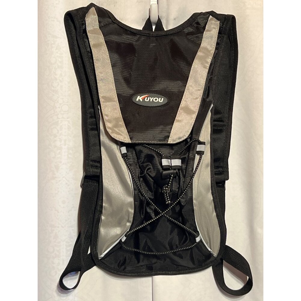 KuYou Hydration Backpack With Airflow Design Black & Gray Made In China 80% Poly